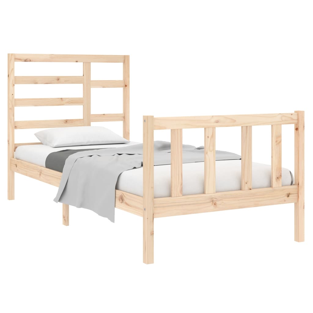 vidaXL Bedframe massief hout 75x190 cm 2FT6 Small Single