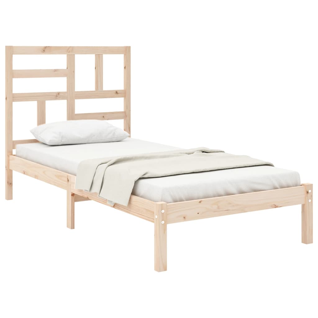 vidaXL Bedframe massief hout 75x190 cm afbeelding