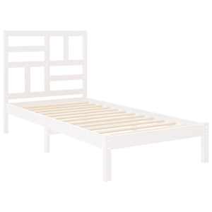 Rám postele bílý masivní dřevo 90 x 190 cm jednolůžko - obrázek 4