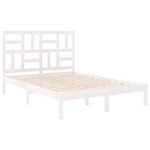 Rám postele bílý masivní dřevo 120 x 200 cm - obrázek 4