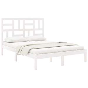 vidaXL Sengeramme hvit heltre 150x200 cm King Size
