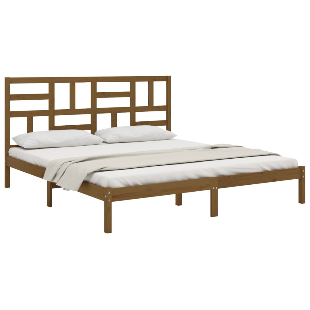 vidaXL Bedframe massief hout honingbruin 180x200 cm 6FT Super King