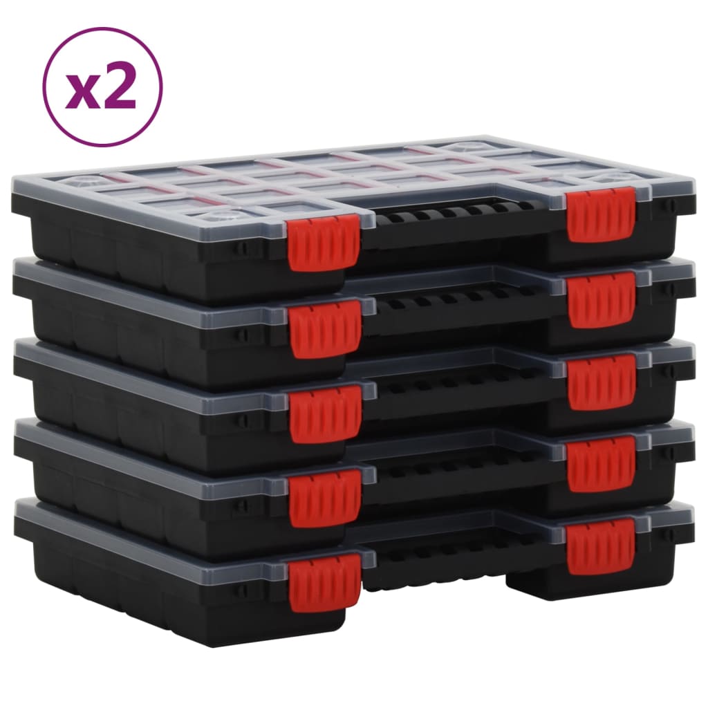 vidaXL Organizéry na součástky 10 ks 34,5 x 25 x 5 cm polypropylen
