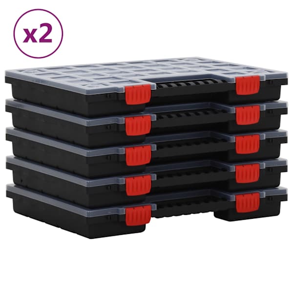 vidaXL sorteerimiskastid 10 tk, 40 x 30 x 5 cm, pol&uuml;prop&uuml;leen