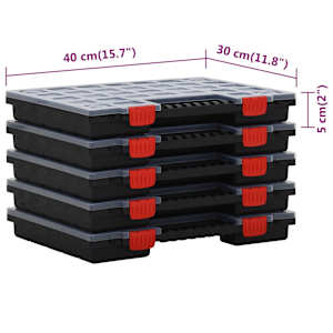 Organizéry na součástky 10 ks 40 x 30 x 5 cm polypropylen - obrázek 8
