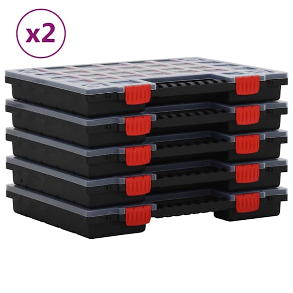 vidaXL sorteerimiskastid 10 tk, 40 x 30 x 5 cm, pol&uuml;prop&uuml;leen