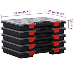Organizéry na součástky 10 ks 40 x 30 x 5 cm polypropylen - obrázek 8