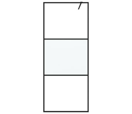 vidaXL Perete cabină duș walk-in negru 80x195 cm sticlă ESG semi-mată