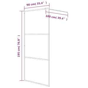 Sprchová zástěna walk-in černá 90x195 cm napůl mléčné ESG sklo - obrázek 7