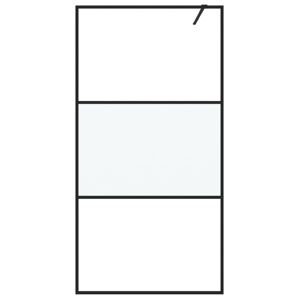 vidaXL Perete cabină duș walk-in negru 100x195 cm sticlă ESG semi-mată