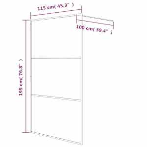 Sprchová zástěna walk-in černá 115x195 cm napůl mléčné ESG sklo - obrázek 7