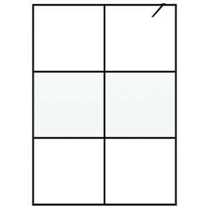 Sprchová zástěna walk-in černá 140x195 cm napůl mléčné ESG sklo - obrázek 3