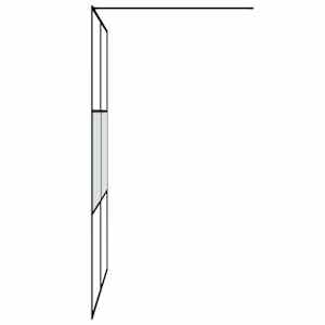 Sprchová zástěna walk-in černá 140x195 cm napůl mléčné ESG sklo - obrázek 4