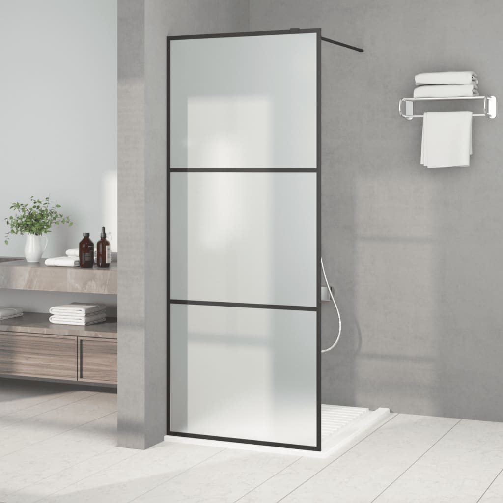 Duschwand für Begehbare Dusche Schwarz 80×195 cm Matt ESG-Glas kaufen