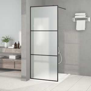 Sprchová zástěna walk-in černá 80 x 195 cm mléčné ESG sklo - obrázek 1