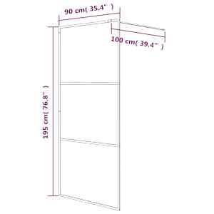 Sprchová zástěna walk-in černá 90 x 195 cm mléčné ESG sklo - obrázek 7
