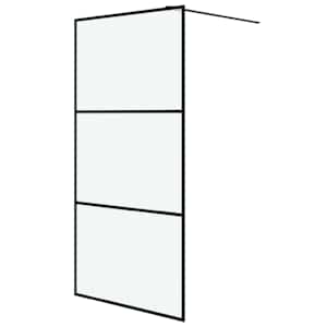 Sprchová zástěna walk-in černá 100 x 195 cm mléčné ESG sklo - obrázek 2
