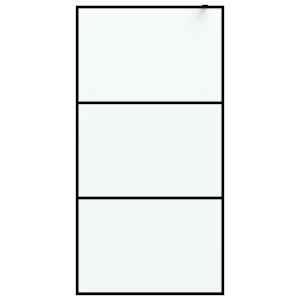 Sprchová zástěna walk-in černá 100 x 195 cm mléčné ESG sklo - obrázek 3