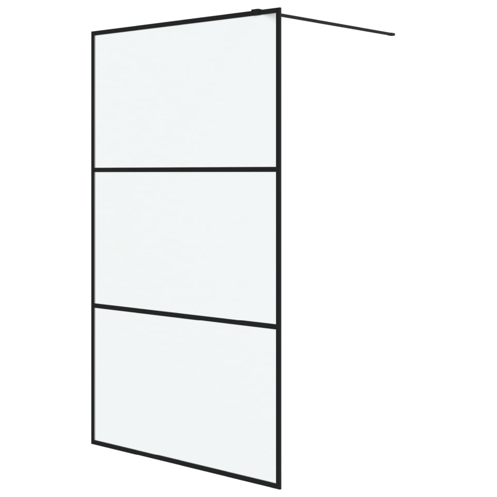 vidaXL Sprchová zástěna walk-in černá 115 x 195 cm mléčné ESG sklo