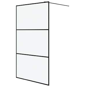 Sprchová zástěna walk-in černá 115 x 195 cm mléčné ESG sklo - obrázek 2