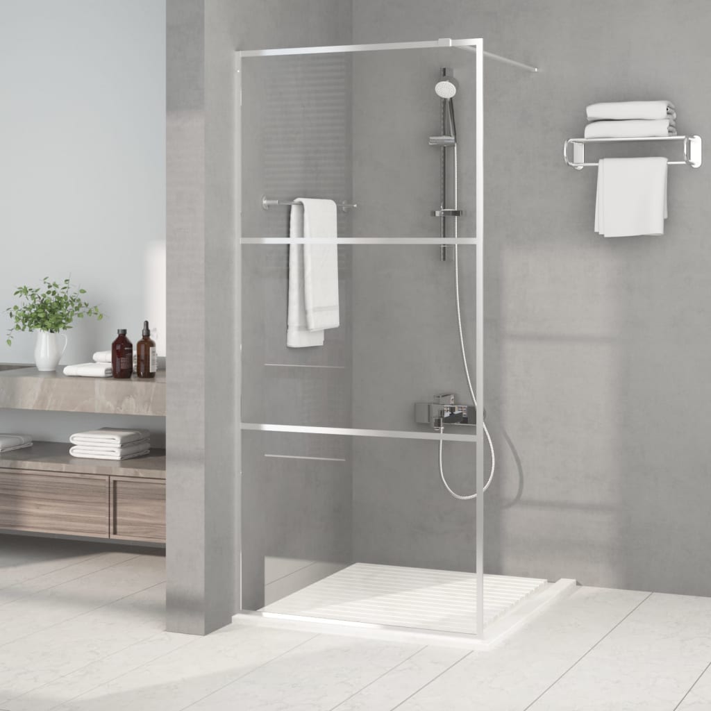 vidaXL Duschwand für Begehbare Dusche Silbern 90x195cm ESG-Klarglas