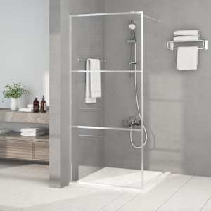 Sprchová zástěna walk-in stříbrná 90 x 195 cm čiré ESG sklo - obrázek 1