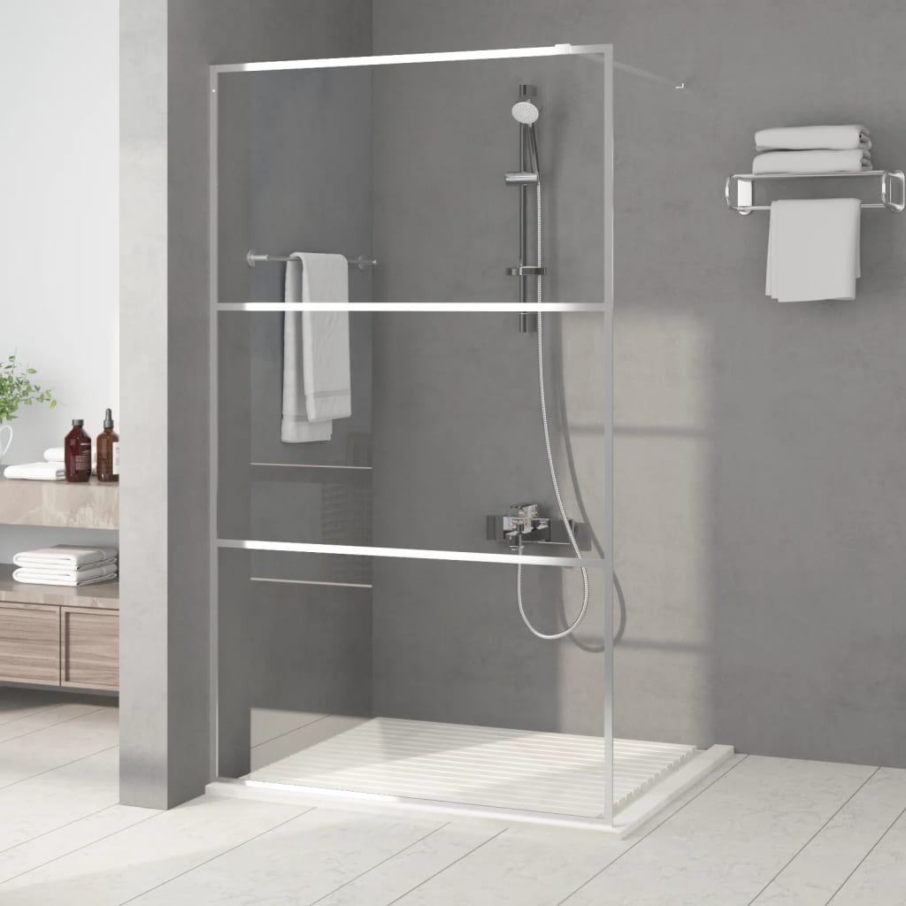 Duschwand für Begehbare Dusche Silbern 115×195 cm ESG-Klarglas
