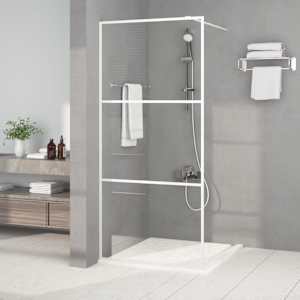 Sprchová zástěna walk-in bílá 90 x 195 cm čiré ESG sklo - obrázek 1