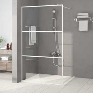 Sprchová zástěna walk-in bílá 115 x 195 cm čiré ESG sklo - obrázek 1
