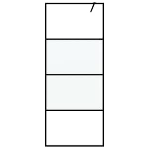 Sprchová zástěna walk-in černá 80x195 cm napůl mléčné ESG sklo - obrázek 3