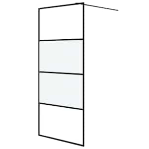 Sprchová zástěna walk-in černá 90x195 cm napůl mléčné ESG sklo - obrázek 2