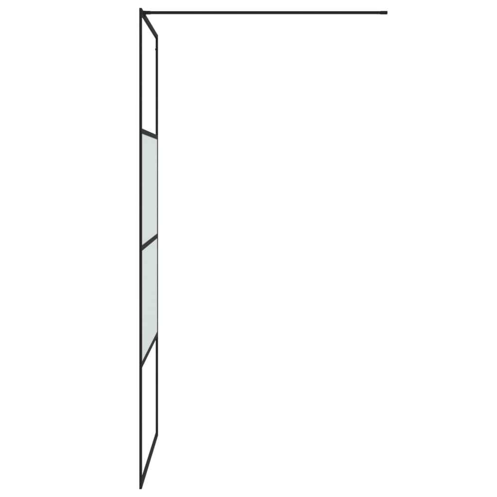  Sprchová zástena čierna 90x195 cm polopriehľadné ESG sklo