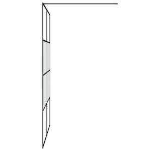 Sprchová zástěna walk-in černá 140x195 cm napůl mléčné ESG sklo - obrázek 4