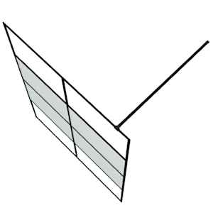 Sprchová zástěna walk-in černá 140x195 cm napůl mléčné ESG sklo - obrázek 5