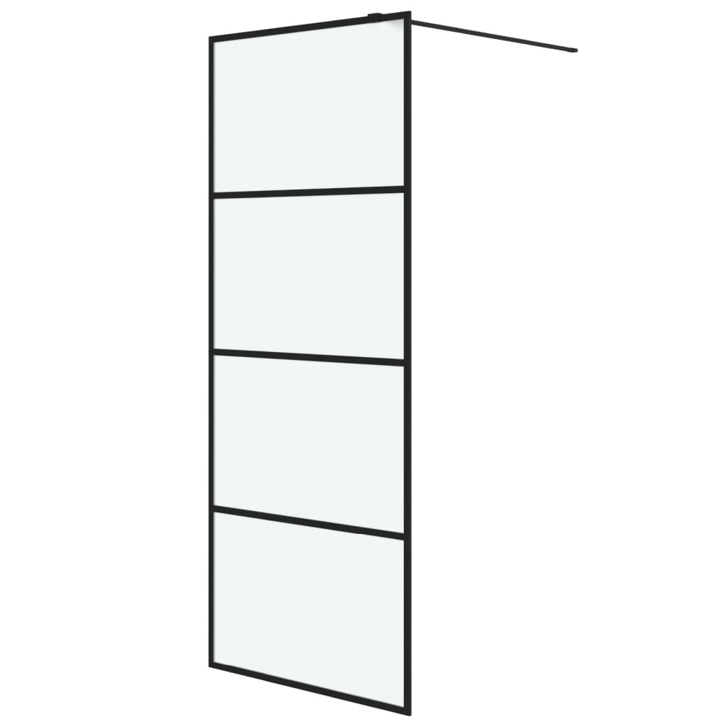 vidaXL Sprchová zástěna walk-in černá 80 x 195 cm mléčné ESG sklo