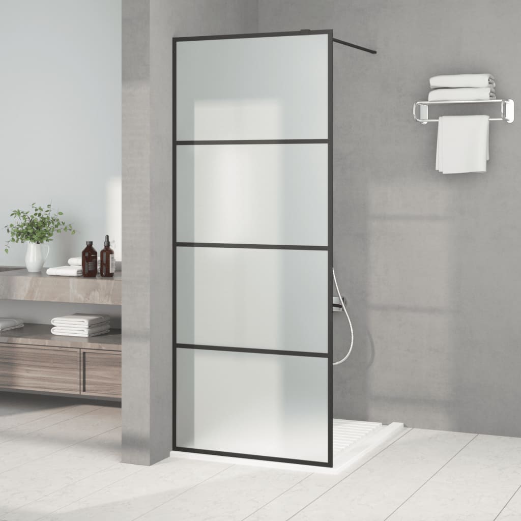 Duschwand für Walk-In Dusche Schwarz 80×195 cm ESG Mattiert kaufen