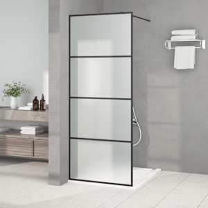 Sprchová zástěna walk-in černá 80 x 195 cm mléčné ESG sklo - obrázek 1