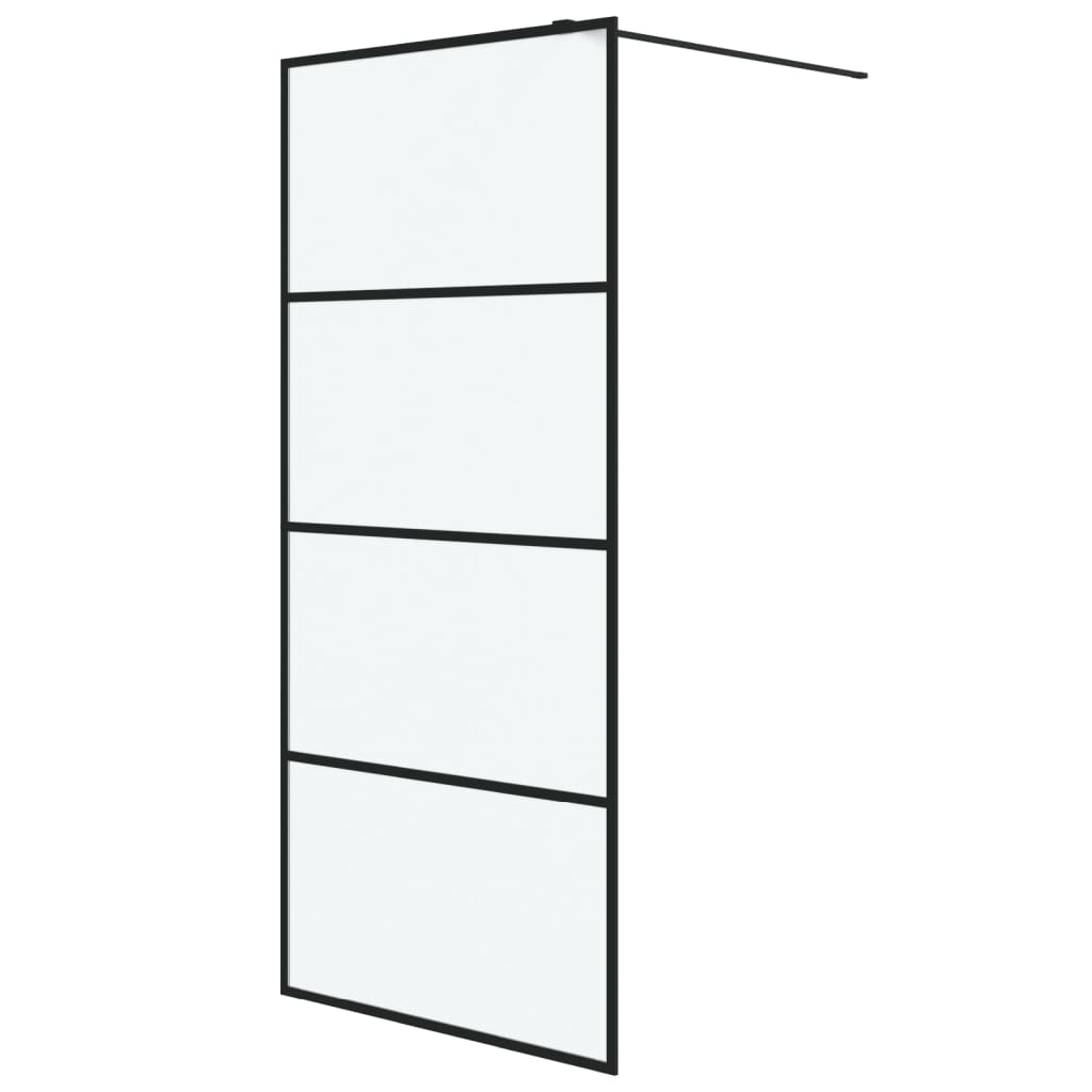 vidaXL Sprchová zástěna walk-in černá 90 x 195 cm mléčné ESG sklo