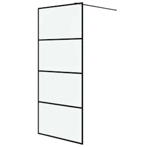 Sprchová zástěna walk-in černá 90 x 195 cm mléčné ESG sklo - obrázek 2