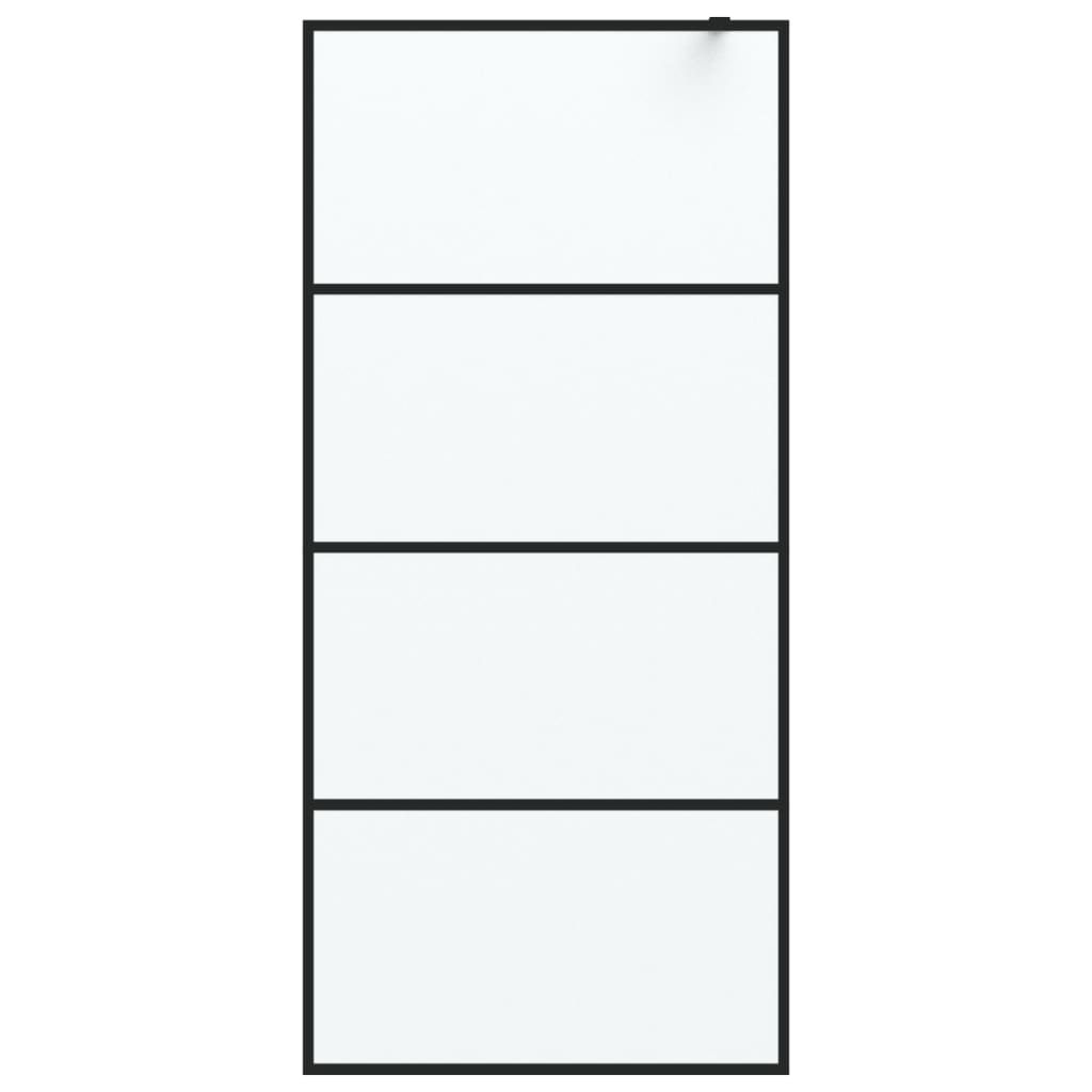 vidaXL Perete cabină duș walk-in negru 90x195 cm sticlă ESG mată