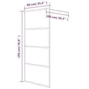 Sprchová zástěna walk-in černá 90 x 195 cm mléčné ESG sklo - obrázek 7