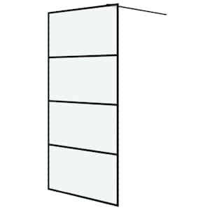 Sprchová zástěna walk-in černá 100 x 195 cm mléčné ESG sklo - obrázek 2