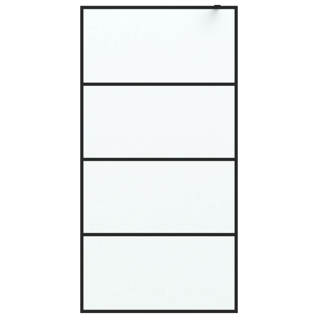 vidaXL Perete cabină duș walk-in negru 100x195 cm sticlă ESG mată