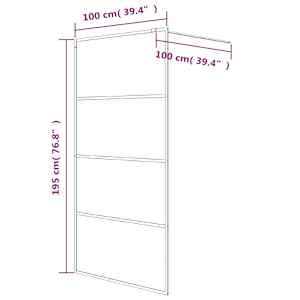 Sprchová zástěna walk-in černá 100 x 195 cm mléčné ESG sklo - obrázek 7