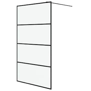 Sprchová zástěna walk-in černá 115 x 195 cm mléčné ESG sklo - obrázek 2