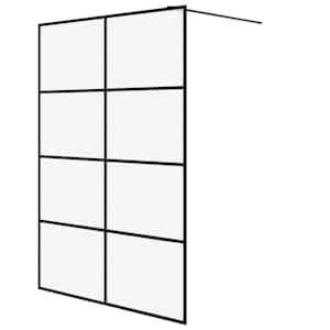 Sprchová zástěna walk-in černá 140 x 195 cm mléčné ESG sklo - obrázek 2