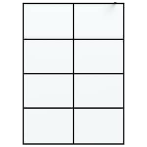 vidaXL Inloopdouchewand 140x195 cm mat ESG-glas zwart