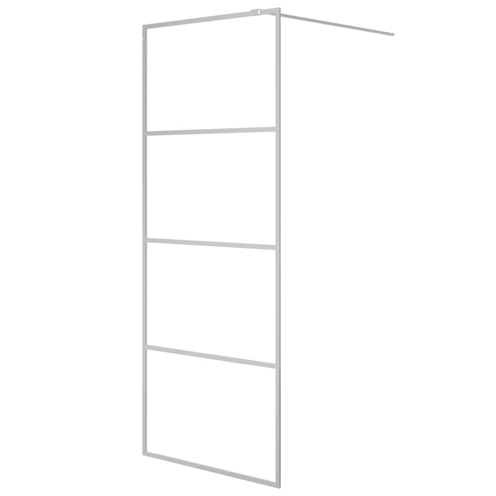 vidaXL SprchovĂˇ zĂˇstÄ›na walk-in stĹ™Ă­brnĂˇ 80 x 195 cm ÄŤirĂ© ESG sklo