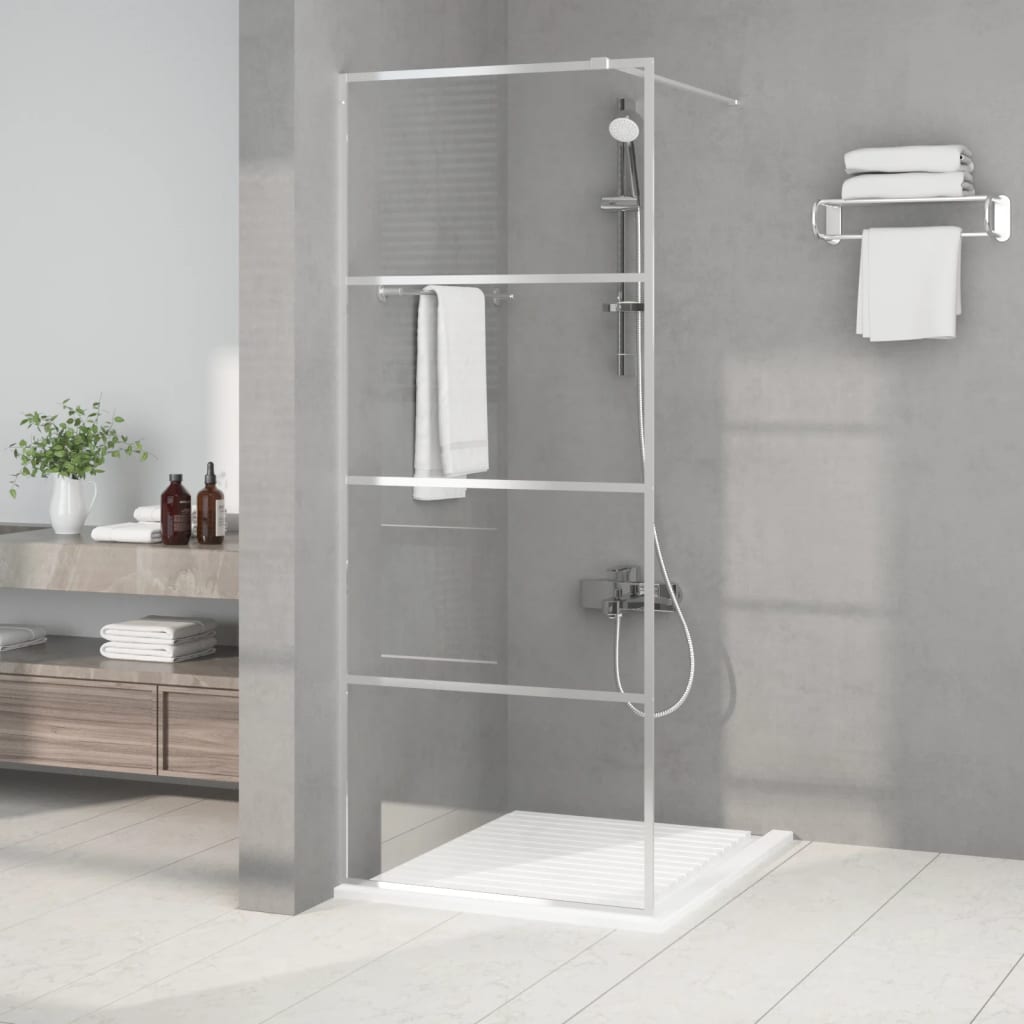 Ezüstszínű átlátszó ESG üveg zuhanyfal 80 x 195 cm 