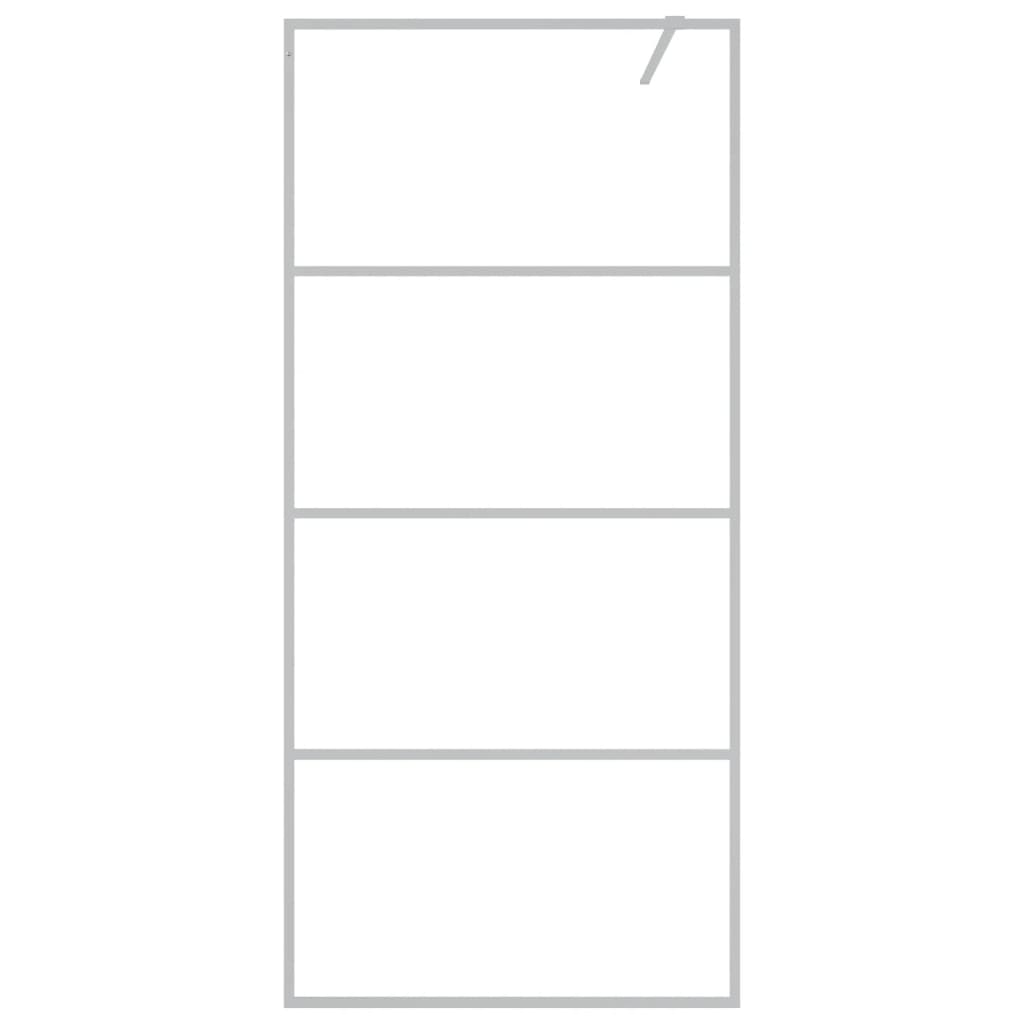 vidaXL Paravan duș walk-in argintiu 90x195 cm sticlă ESG transparentă